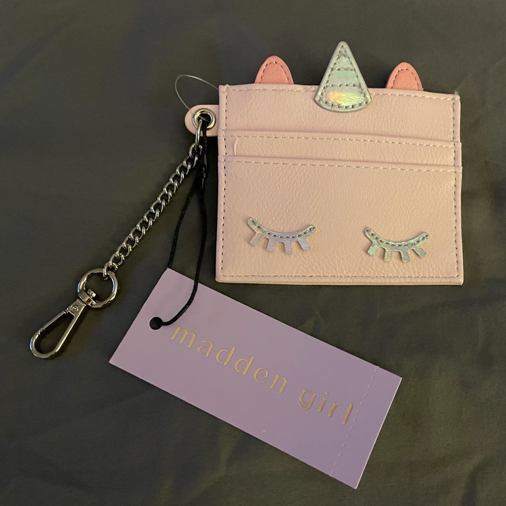 Madden Girl Unicorn Card Case Keychain NWT